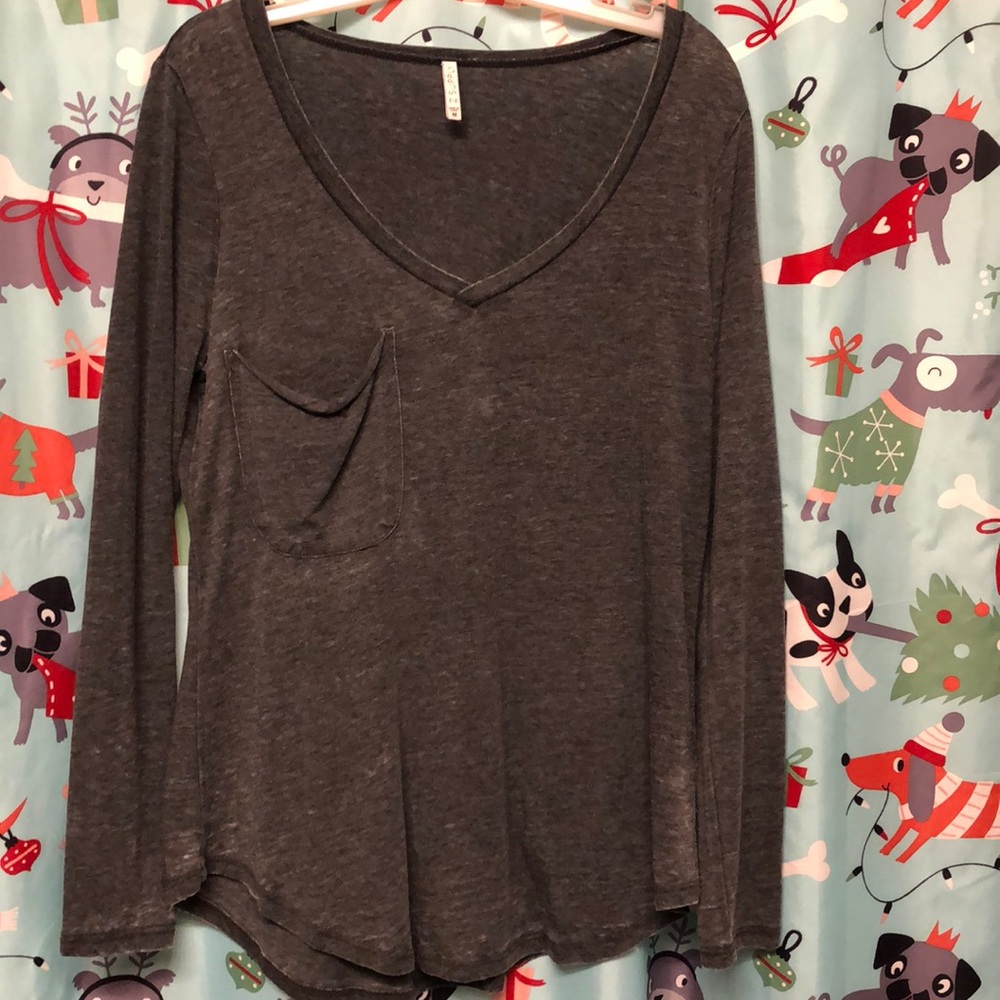 Charcoal grey z supply long sleeve tee